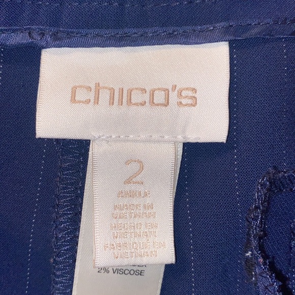 Chico’s Navy Pinstripe Slacks - 12/14 (Chico’s 2) - Picture 7 of 7